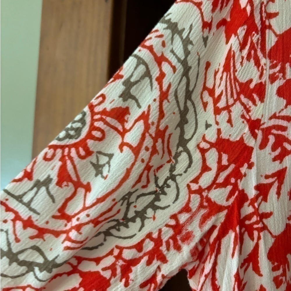 Free People Red and White Patterned Romper Sz.Xs - Picture 5 of 10